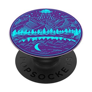 galaxy ufo abduction space astronaut nature lake moon alien popsockets swappable popgrip