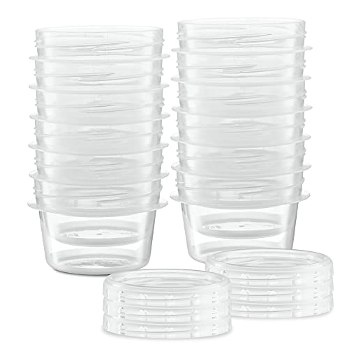 Elegant Disposables (4 Ounce 10 Pack) Clear Twist cap Containers Clear with Screw on Lids Twist Top Food Storage Freezer Containers