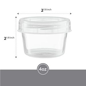 Elegant Disposables (4 Ounce 10 Pack) Clear Twist cap Containers Clear with Screw on Lids Twist Top Food Storage Freezer Containers