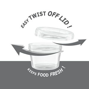 Elegant Disposables (4 Ounce 10 Pack) Clear Twist cap Containers Clear with Screw on Lids Twist Top Food Storage Freezer Containers