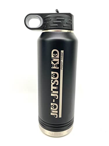 Jiu Jitsu Kid 32 ounce black insulated water bottle