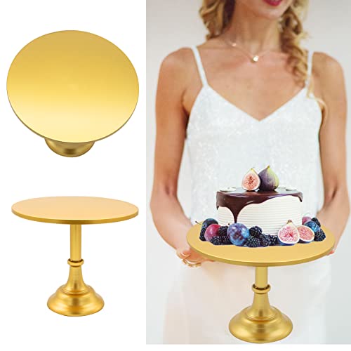 Cake Stand 12 inches/ 30cm Round Cake Stand Simple Style Metal Cupcake Holder for Wedding Event Anniversary Ceremony Birthday Party Dessert Cupcake Pedestal Display Plate Golden