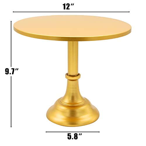 Cake Stand 12 inches/ 30cm Round Cake Stand Simple Style Metal Cupcake Holder for Wedding Event Anniversary Ceremony Birthday Party Dessert Cupcake Pedestal Display Plate Golden