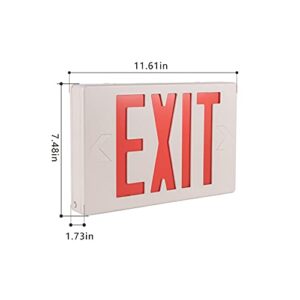 Gruenlich LED Emergency EXIT Sign with Double Face and Back Up Batteries- US Standard Red Letter Exit Lighting, UL 924 Qualified, 120-277 Voltage, 2-Pack