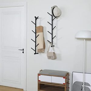 Hongtamoya 2 Pack Vertical Coat Rack/Hat Rack Wall Mount, Wall Mounted Coat Rack, Metal Wall Coat Rack for Entryway, Living Room, Bedroom