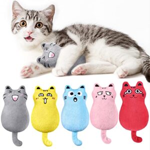 feeko 5pcs catnip toys, cat pillow toys, rattle sound, cat toys for indoor cats interactive with cute cat toy set, cat teething chew toy, bite resistant catnip toys plush gift