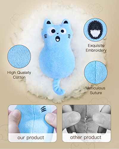 Feeko 5Pcs Catnip Toys, Cat Pillow Toys, Rattle Sound, Cat Toys for Indoor Cats Interactive with Cute Cat Toy Set, Cat Teething Chew Toy, Bite Resistant Catnip Toys Plush Gift