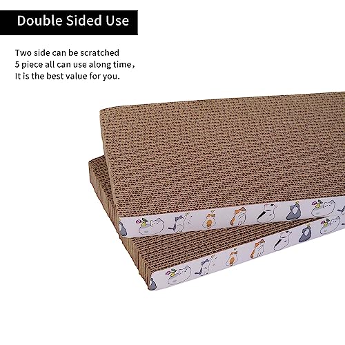 Engelalike 5 Packs cat Scratch pad Reversible Scratcher Cardboard for Indoor Cats Sleep Play and Grind Claws