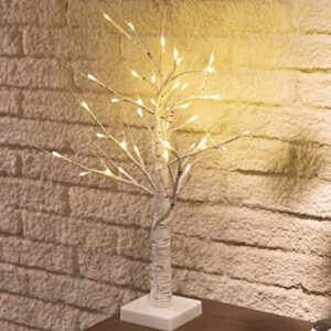 cosywarm 2ft 24 led birch tree light, usb and battery powered tabletop tree light, warm white birch tree with light for home christmas wedding party decorations.