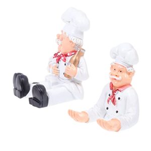 french chef figurine wall hook: decorative wall mount rack hook hanger 2pcs bakery chef statue fat chef wall art decor for kitchen restaurant bathroom