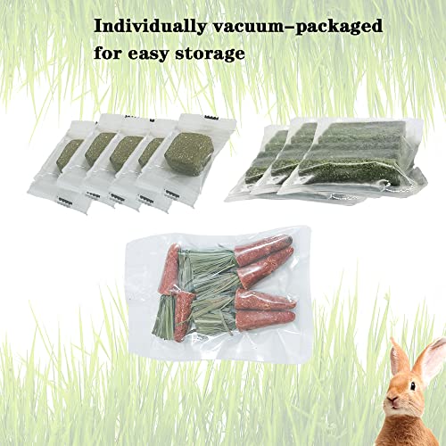 DOCIWOO Rabbit chew Toys, 29PCS Natural Timothy Hay Sticks Chew & Gnaw Bunny Treats for Rabbits, Hamsters, Guinea Pig, Chinchillas and Other Small Animals Teeth Care