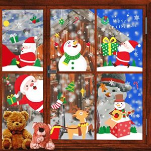 Macood Christmas Window Cling Stickers for Xmas Holiday Easter Party Gift, Decoration of Student Dormitories/ Homes/ Restaurants/ Hotels - 8 Sheets