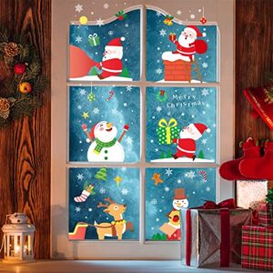 Macood Christmas Window Cling Stickers for Xmas Holiday Easter Party Gift, Decoration of Student Dormitories/ Homes/ Restaurants/ Hotels - 8 Sheets