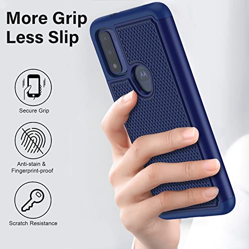 NTZW for Moto G Pure Phone Case: Moto G Power 2022 Case - Moto G Play 2023 Case Protective Case Cover |Anti-Slip & Shock-Proof Silicone TPU Bumper | Heavy Duty Protection Case (Dark Blue)