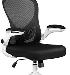 Misolant Office Chair, Ergonomic Desk Chair, Mesh Chair, Office Desk Chair, Ergonomic Chair, Mesh Computer Chair with Adjustable Headrest, Lumbar Support and Flip-up Arms for Home or Office (White)