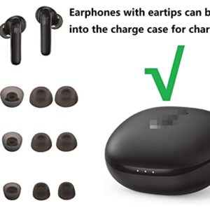 JNSA Replacement for Soundcore Life P3 P2 Silicone Eartips Ear Tips Accessories, Fit in The Charge case S/M/L Ear Tips 6 Pairs,Strap 1 PCS(Not fit in case),Black
