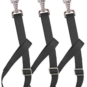 Loaged Adjustable Nylon Bucket Strap （3 Pack）- for Hay Nets, Water Buckets, Hanging Strap,Horse Outdoor Feeders,Heavy Duty Horse Water Feed, 30" (Black)