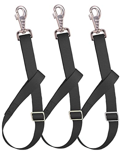 Loaged Adjustable Nylon Bucket Strap （3 Pack）- for Hay Nets, Water Buckets, Hanging Strap,Horse Outdoor Feeders,Heavy Duty Horse Water Feed, 30" (Black)