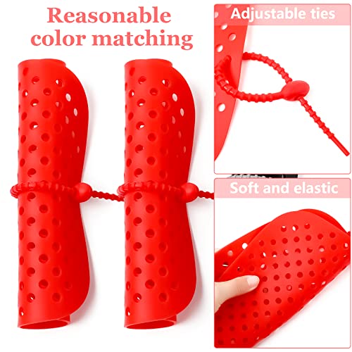 Saintrygo 2 Pieces Shoe Decoration Charm Organizer Shoe Charm Portable Roll Storage Bag Wall Mounted Hanging Silicone Display Stand Not Contain Shoe Charm for Shoe Charm (Red)