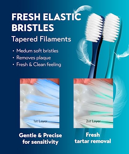 PECTRUS Extra Soft Manual Toothbrushes for Adults, Regular Size Head, Paper Package, Ultra Soft Toothbrushes for Adults & Elders, Sensitive Teeth and Receding Gums, Pack of 12 (Super Soft)
