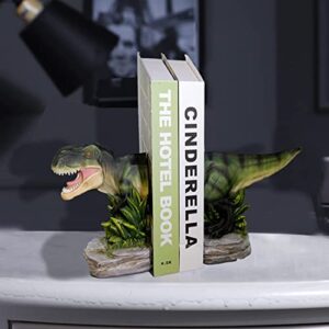 Tyrannosaurus Rex Dinosaur Bookends Home Decorative Resin Bookshelf,Paper Weights, Book Ends,Bookend Supports, Book Stoppers, Set of 2