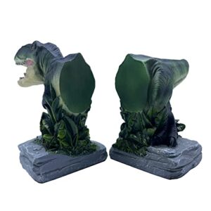 Tyrannosaurus Rex Dinosaur Bookends Home Decorative Resin Bookshelf,Paper Weights, Book Ends,Bookend Supports, Book Stoppers, Set of 2