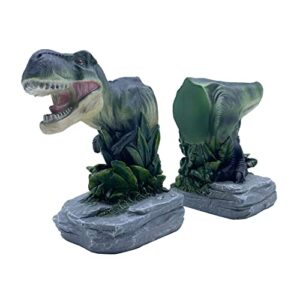 Tyrannosaurus Rex Dinosaur Bookends Home Decorative Resin Bookshelf,Paper Weights, Book Ends,Bookend Supports, Book Stoppers, Set of 2