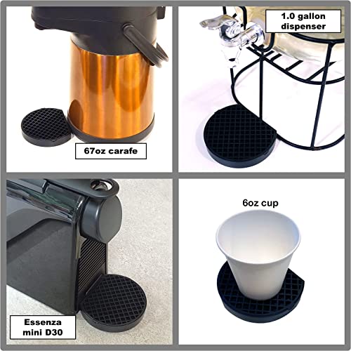 Coffee Drip Catcher 4 inches Small Drip Tray for Drink Dispenser Espresso Machine Carafe Tea Station Water Urn Durable ABS Plastic, Black, PDT0627S