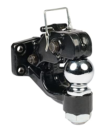 Mytee Products Pintle Hitch with 2-5/16-Inch Trailer Ball, 8 Ton Combination Hitch with Mounting Kit | Bolt On Adjustable Pintle Hook Ball Combo - Powder-Coated, Heavy-Duty