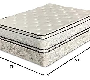 Greaton, 12-Inch Medium Plush Double Sided Pillowtop Innerspring Mattress and 4" Wood Box Spring for Mattress, King