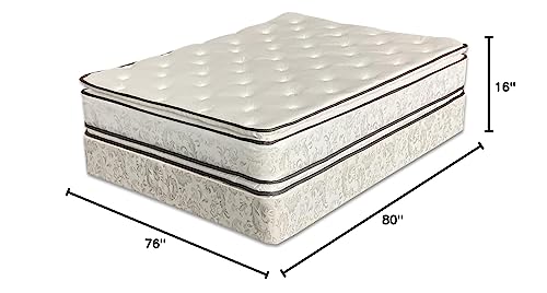 Greaton, 12-Inch Medium Plush Double Sided Pillowtop Innerspring Mattress and 4" Wood Box Spring for Mattress, King