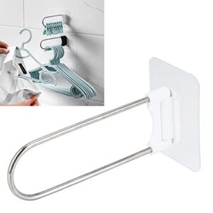 Fdit Multifunctional Household Stainless Steel Hanger Storage U‑Shape Wall Storage Rack Clothes Hanger Organizer for Bathroom Balcony White