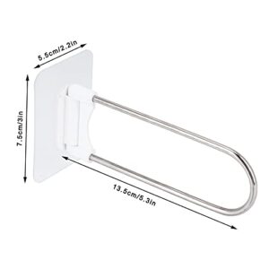 Fdit Multifunctional Household Stainless Steel Hanger Storage U‑Shape Wall Storage Rack Clothes Hanger Organizer for Bathroom Balcony White