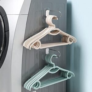 Fdit Multifunctional Household Stainless Steel Hanger Storage U‑Shape Wall Storage Rack Clothes Hanger Organizer for Bathroom Balcony White