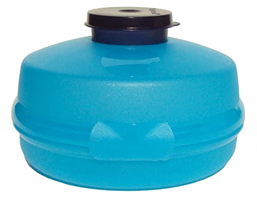 Tupperware Bagel Keeper Round Sandwich Box Storage Container Aqua Blue, 5.5 inches