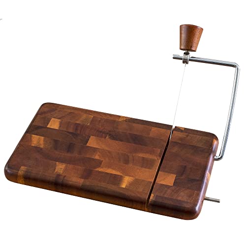 Totally Bamboo Rock & Branch Series Acacia Wood Serving Board with Cheese Slicer, 9-1/2" x 5-5/8"