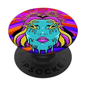 trippy flower girl psychedelic magic mushroom hallucinogenic popsockets swappable popgrip