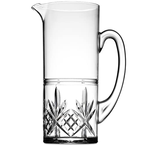 Godinger Pitcher, Acrylic Water Pitcher with Handle, Water Jug, Shatterproof and BPA Free - Dublin Collection, 1.7L