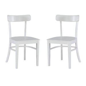 linon dayleen white wooden dining chairs, set of 2 fully assembled