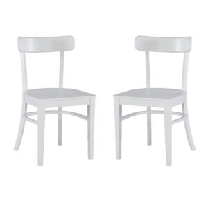 Linon Dayleen White Wooden Dining Chairs, Set of 2 Fully Assembled