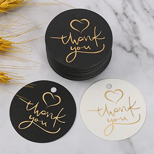 100 PCS Thank You Gift Tags Kraft Paper Round Gift Tags with String for Wedding Birthday Party Baby Shower Favors Gift Wrapping DIY Arts and Crafts