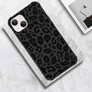 KANGHAR Case Compatible with iPhone 13,Black Leopard Design,Tire Texture Non-Slip +Shockproof Rugged TPU Protective Case for iPhone 13 6.1 Inch (2021) Leopard Pattern