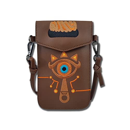 BYTITI Zelda Sheikah Slate Cell Phone Purse Small Crossbody Bag Mini Cell Phone Pouch Shoulder Bag Brown