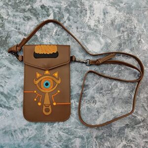 BYTITI Zelda Sheikah Slate Cell Phone Purse Small Crossbody Bag Mini Cell Phone Pouch Shoulder Bag Brown