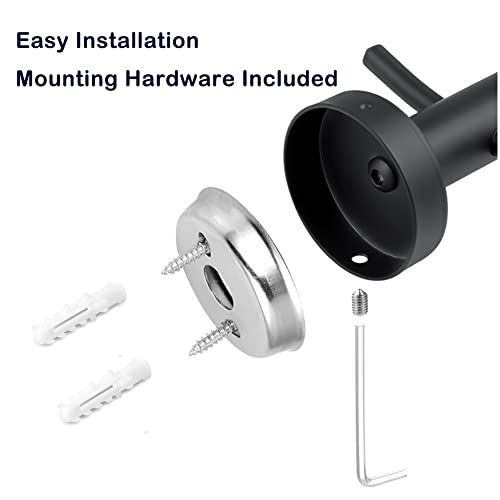 JAAWAN Pack of 2 Matte Black Wall Mounted Towel Hooks for Bathroom Shower Kitchen Cabinet Closet Door, SUS304 Stainless Steel Double Bath Robe Hook