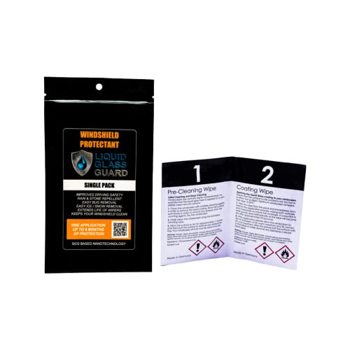 Liquid Glass Guard Rain Repellent and Windshield Protection - SiO2 Nano Technology (Single Pack-6 Month Treatment)