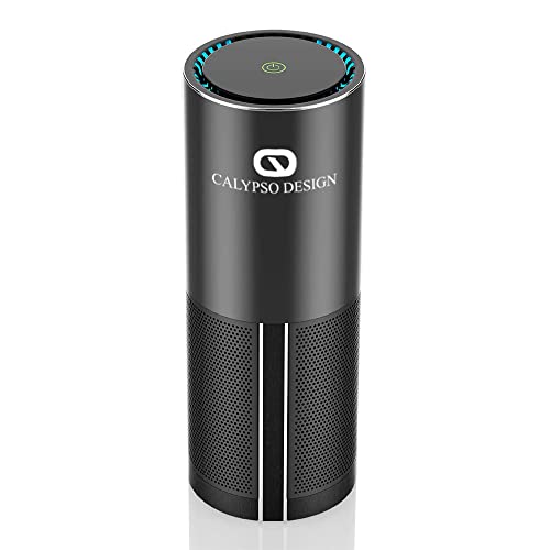 CALYPSO DESIGN Portable Car Air Purifier: 3x Filtration - H13 HEPA + Pre-Filter, New Model, USB Charging for Car, Home, Office, Hotel, Airplane, Smoke, & Eliminates Odors.