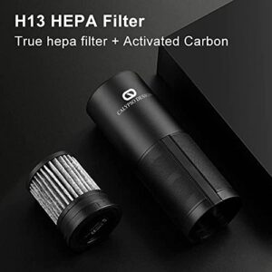 CALYPSO DESIGN Portable Car Air Purifier: 3x Filtration - H13 HEPA + Pre-Filter, New Model, USB Charging for Car, Home, Office, Hotel, Airplane, Smoke, & Eliminates Odors.