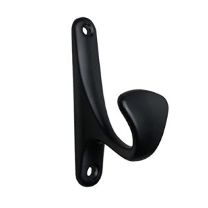 angstrom 1-pack bath hook, wall mounted single prong holder for bathroom robes and towels (matte black)