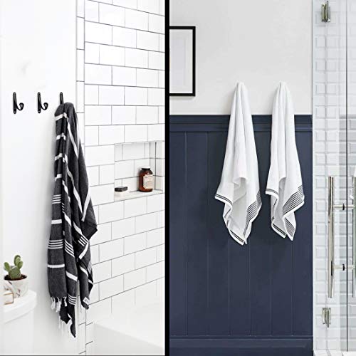 ANGSTROM 1-Pack Bath Hook, Wall Mounted Single Prong Holder for Bathroom Robes and Towels (Matte Black)